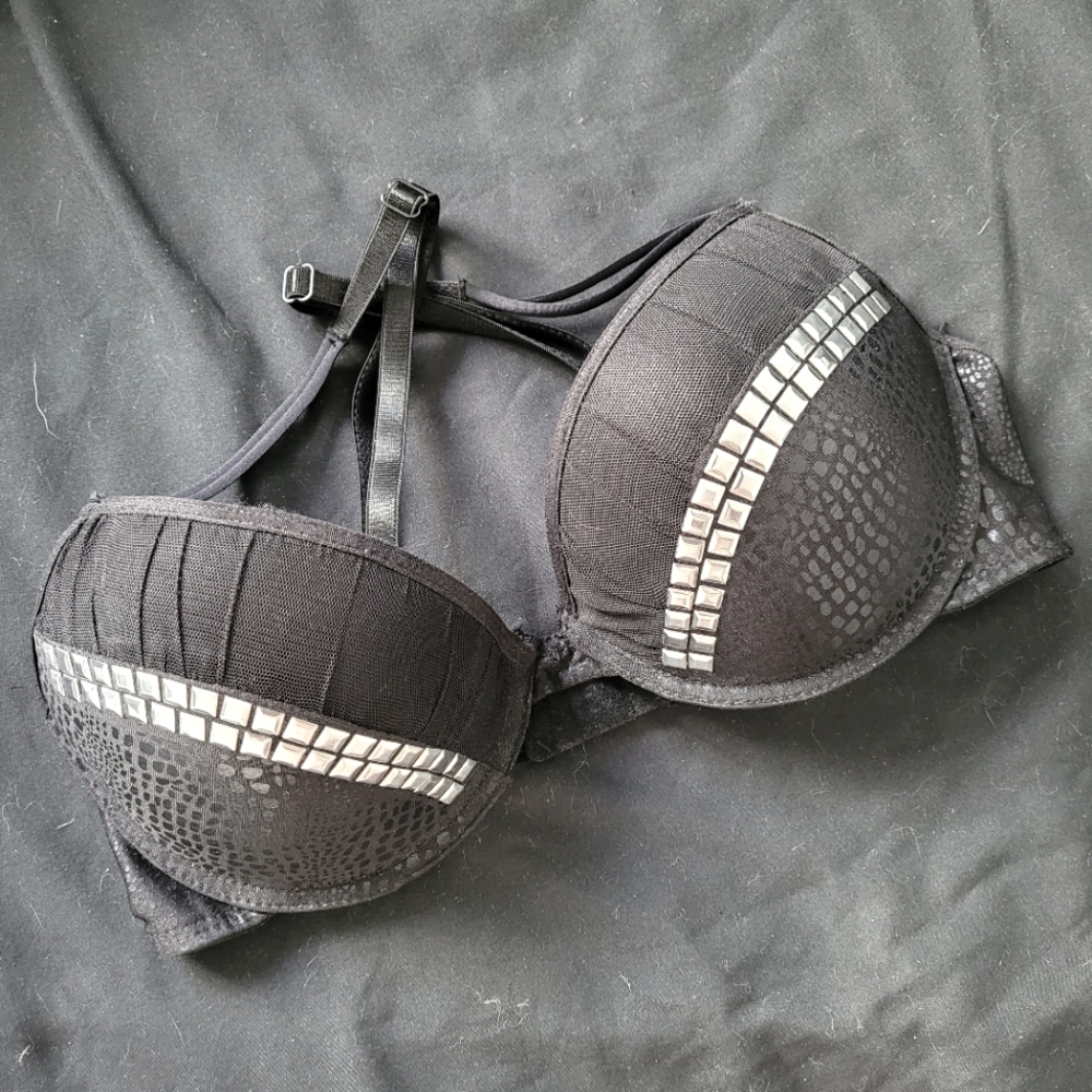 Black Silver Bra 34C